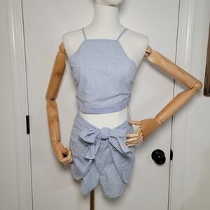 L’atiste by Amy Pinstripe Two-Piece Set Summer Beach Set Size Medium